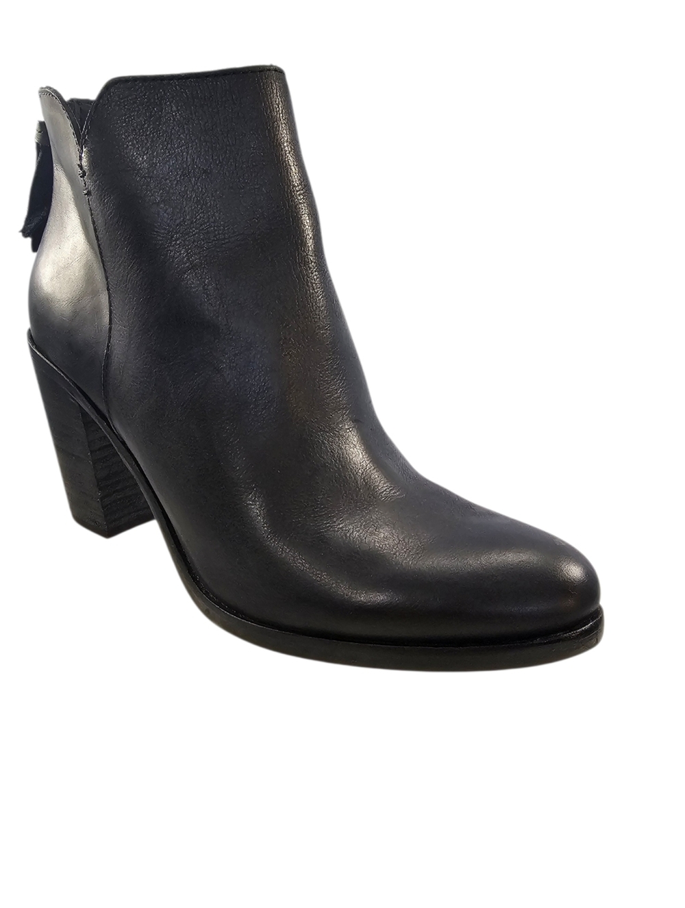 Bp Black Stacked Heeled Bootie, Back Zip, Size 9.5